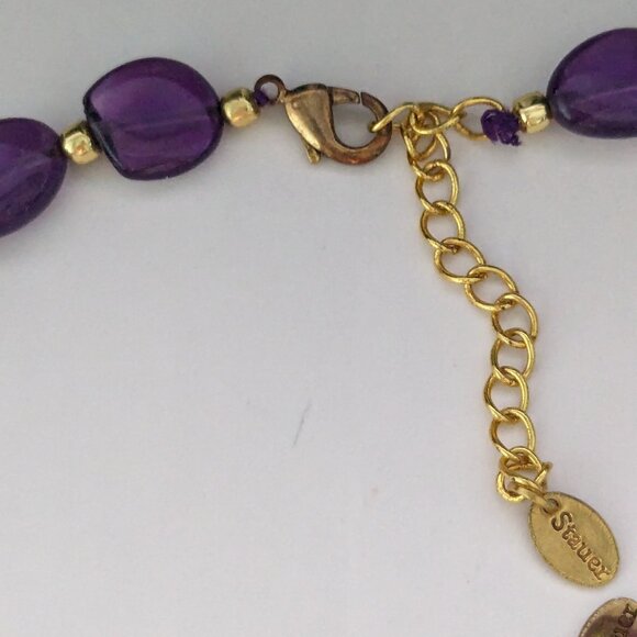 STAUER Genuine Amethyst Stone Beaded Necklace & Bracelet Set - Picture 6 of 7